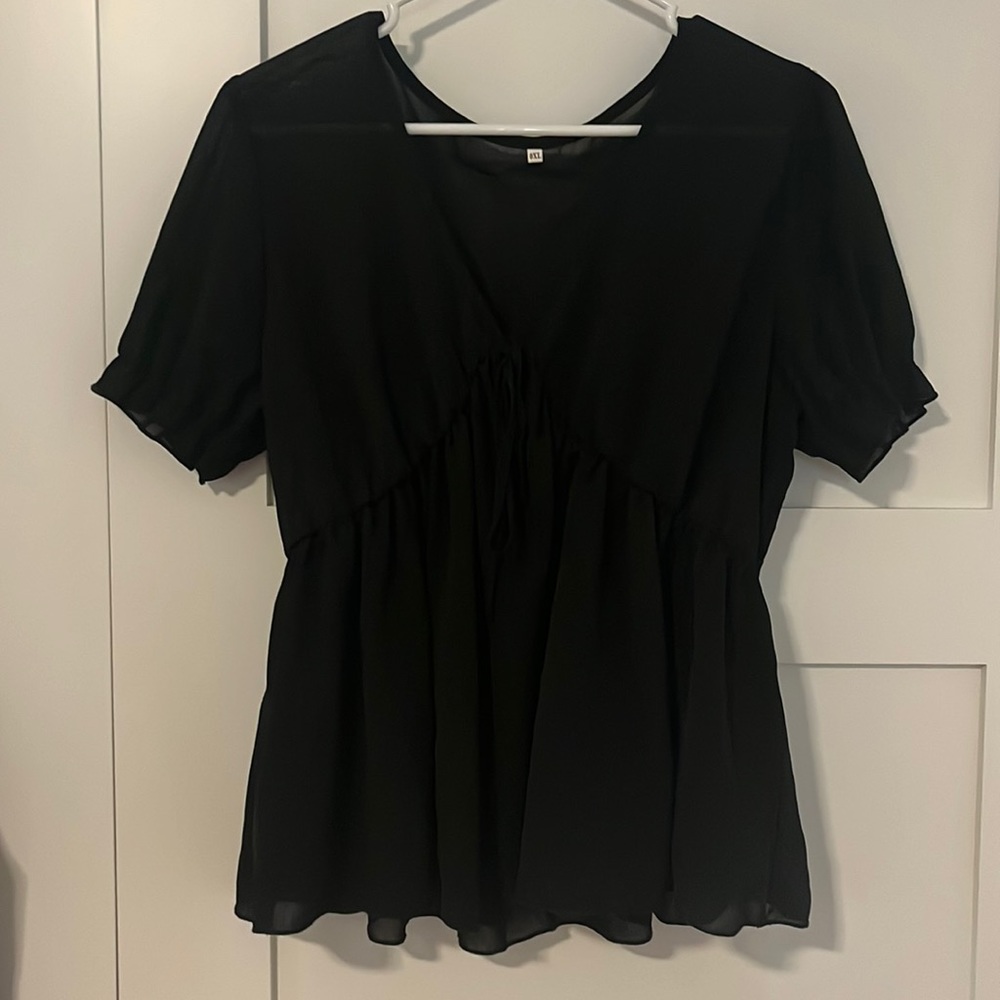 black sheer blouse